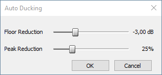 Auto Ducking Controls Dialog