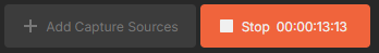 Stop button with elapsed recording timer