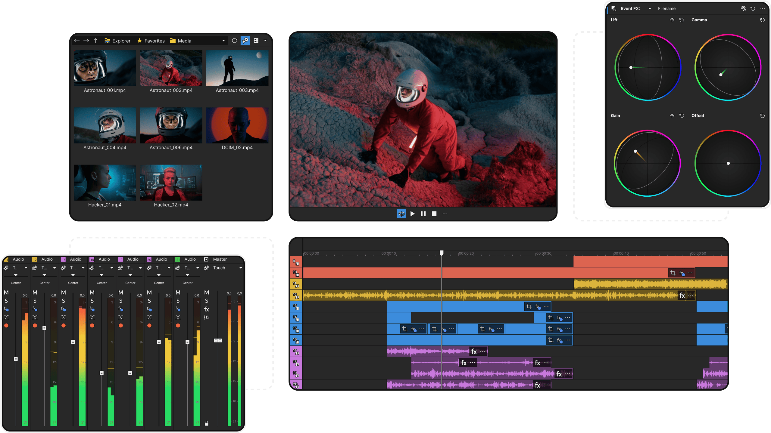 Zones d'ancrage dans VEGAS Pro