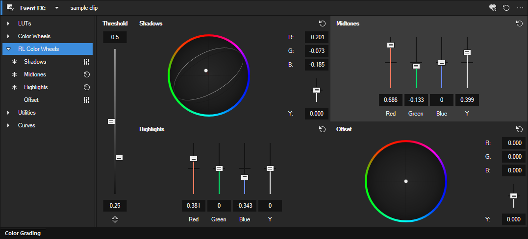 RL Color Wheels com limites
